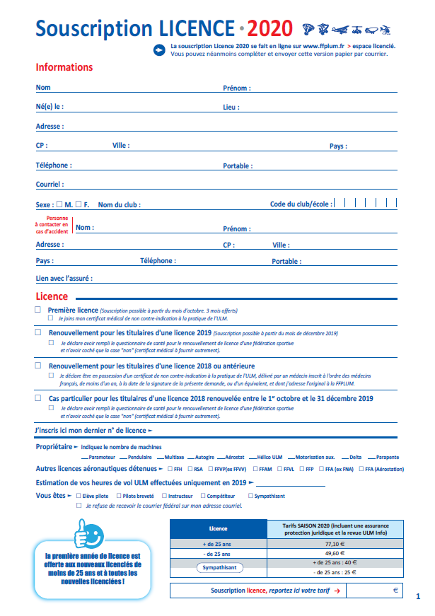 licence 2020