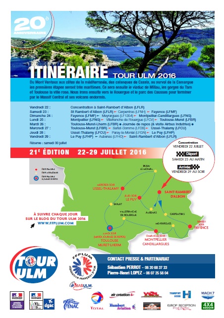 Le blog du Tour ULM 2016